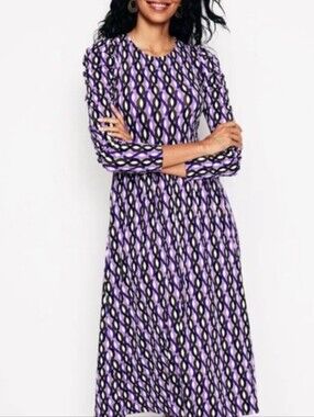 Boden Puff Sleeve Blouson Long-Sleeve Midi Dress